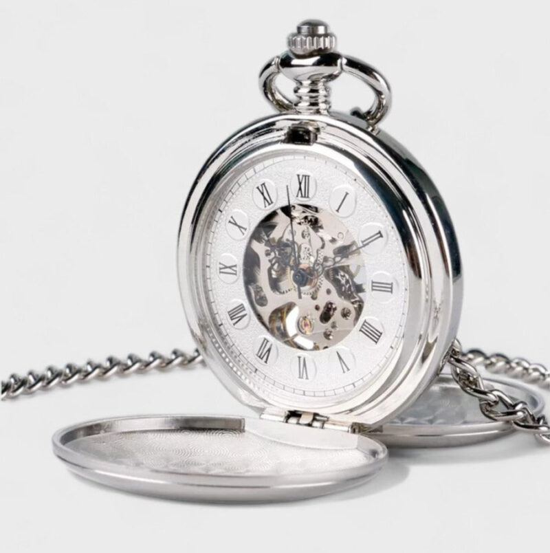 Alte Taschenuhr Silber – Bild 2