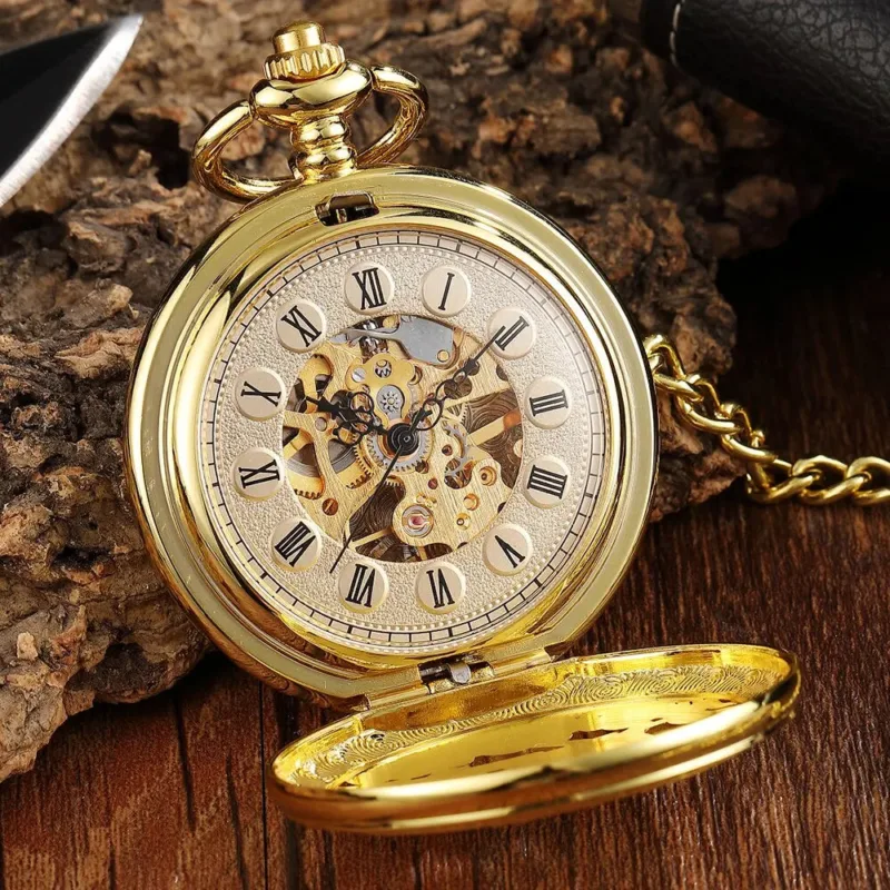 Taschenuhr Gold mit Kette​ – Bild 2