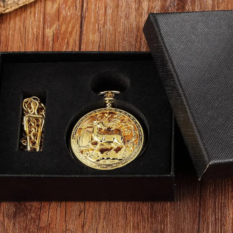 Taschenuhr Gold mit Kette​ – Bild 6