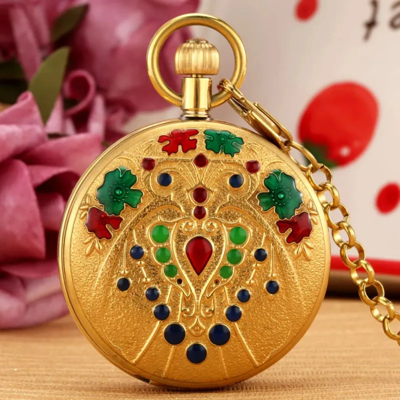 Taschenuhr Goldene Emaille – Bild 4