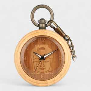Taschenuhr Holz Buddhismus