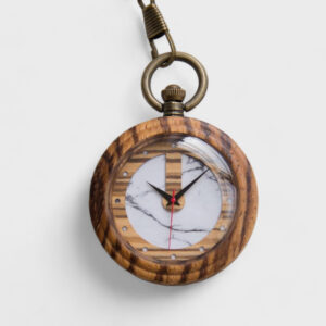 Taschenuhr Holz Zifferblatt Marmor