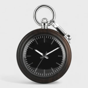 Taschenuhr Holzuhr Schwarzes Zifferblatt