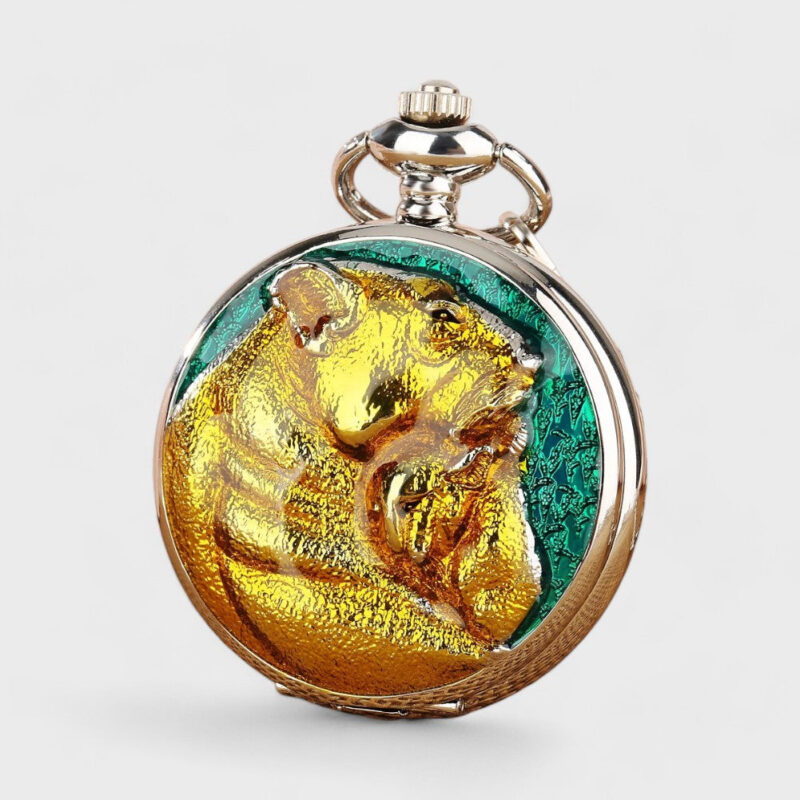 Taschenuhr Löwen Gold