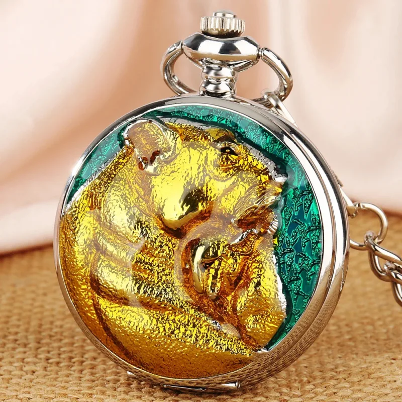 Taschenuhr Löwen Gold – Bild 4