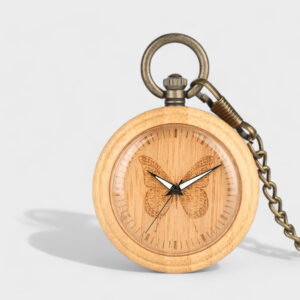 Taschenuhr mit Schmetterlingsmotiv