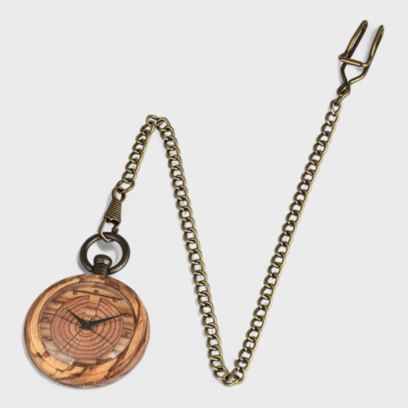 Taschenuhr Naturholz – Bild 3