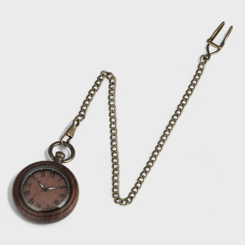 Taschenuhr Savonette Holz – Bild 3
