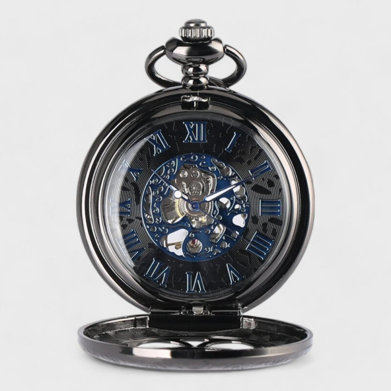 Taschenuhr Schwarz Emailliert – Bild 2