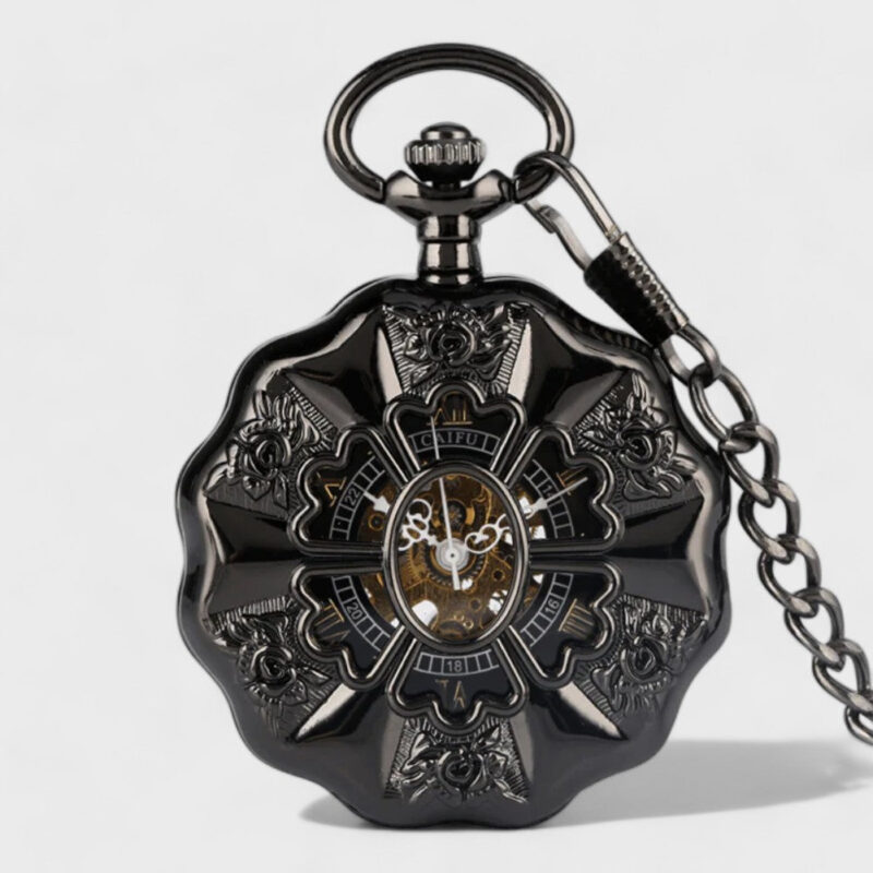 Taschenuhr Schwarze Rosen Damen