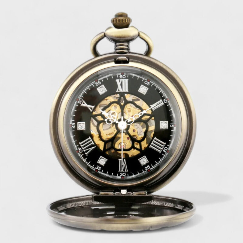 Taschenuhr Skelett Mechanische Spindeluhr – Bild 2