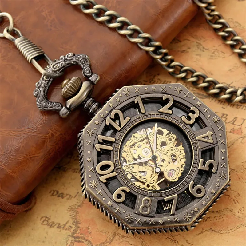 Taschenuhr Vintage Oktogonal – Bild 3